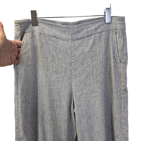 Chico's Linen Blend Striped Wide Leg Pants Size Chico's 1.5/Medium - Picture 4 of 6